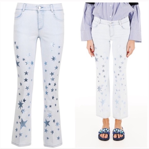 Stella McCartney Shimmer Star Printed Jeans Authentic & Adorable - Picture 2 of 8